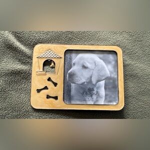 Gold Pet Photo Frame with Dog House and Bone Accents